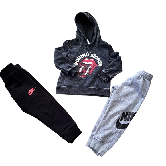 Boys 4T Bundle 2 Nike Sweats Rolling Stones Hoodie - Picture 1 of 6
